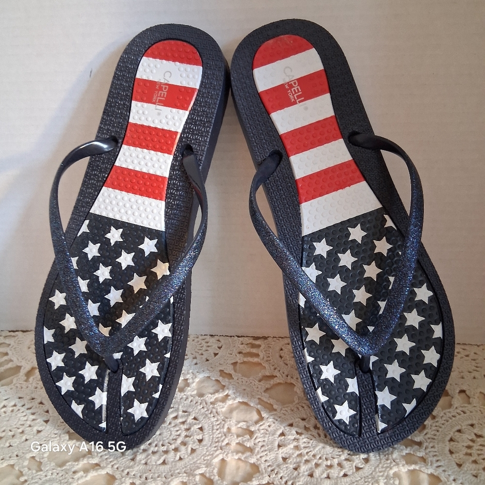 Capelli Thong Sandals - Navy and Red NWOT